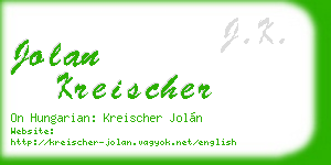 jolan kreischer business card